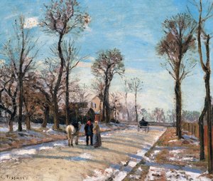 Route de Versailles, Louveciennes, Wintersonne und Schnee von Camille Jacob Pissarro