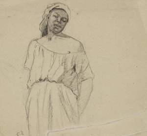 Studie einer schwarzen Person von Camille Jacob Pissarro