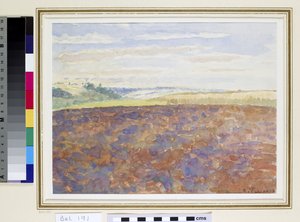 Studie einer Landschaft mit gepflügtem Feld, Eragny-sur-Epte, ca. 1887-89