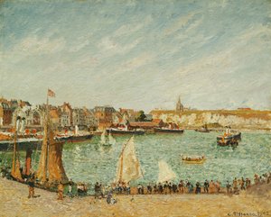 Die Nachmittagssonne, Außenhafen von Dieppe von Camille Jacob Pissarro