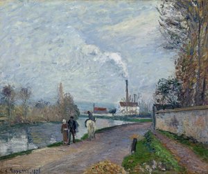 Die Oise bei Pontoise bei grauem Wetter, 1876