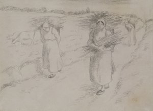 Die Zweigsammler, ca. 1896 von Camille Jacob Pissarro