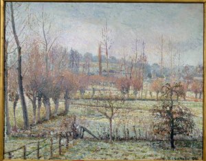 Weißer Frost, Morgen oder Schneeeffekt in Eragny (Camille Pissarro) von Camille Jacob Pissarro