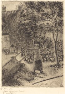 Eine Frau leert eine Schubkarre, 1880 von Camille Pissarro