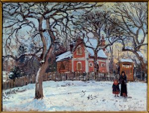 Kastanien und Louveciennes Landschaft im Schnee