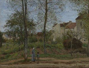Häuser in Bougival (Herbst) von Camille Pissarro