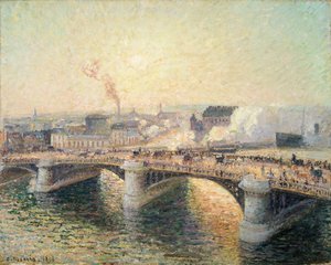 Le Pont Boieldieu, Rouen, Sonnenuntergang von Camille Pissarro