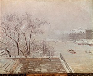 Morgen im Louvre, Schneeeffekt von Camille Jacob Pissarro