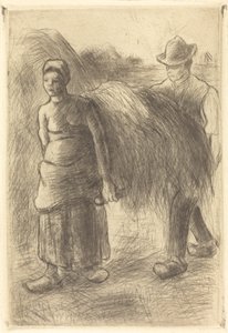 Bauern tragen Heu von Camille Pissarro