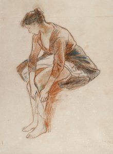 Studie einer jungen Frau, die ihre Beine badet, ca. 1894