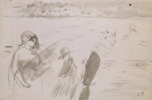 Studie von Erntearbeitern auf einem Feld bei Pontoise, 1882 von Camille Pissarro