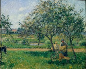 Die Schubkarre, Obstgarten, ca. 1881 von Camille Jacob Pissarro
