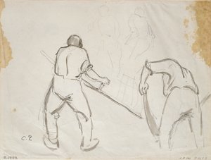 Drei Studien eines männlichen Erntearbeiters, ca. 1870er Jahre