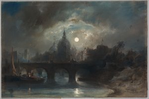 Ansicht einer Stadt bei Nacht, 1831 von Camille Roqueplan