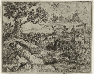 Landschaft mit bewölktem Himmel von Camillo Berlinghieri