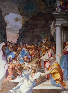 Auferstehung des Lazarus, Fresko von Camillo Boccaccino (1501-1546), Kirche des Heiligen Sigismondo, Cremona, Lombardei, Italien