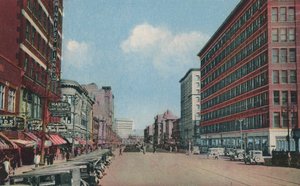 Portage Avenue Blick nach Osten, Winnipeg, Manitoba, Kanada