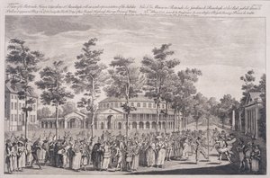 Ansicht der Rotunde, Ranelagh House, bei einem Ball zur Feier des Geburtstags von HRH, dem Prinzen von Wales, 24. Mai 1751, graviert von Parr