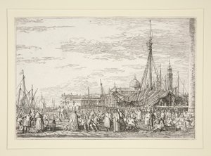 Der Markt auf dem Molo, aus der Serie Vedute (Ansichten)