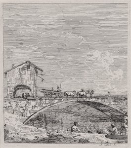 Der Wagen überquert eine Brücke, aus der Serie Vedute (Ansichten) von Canaletto (Giovanni Antonio Canal)