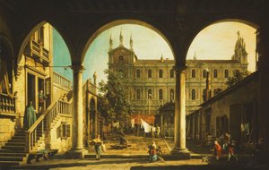 Ein Capriccio der Scuola di San Marco, Venedig, vom Palazzo Grifalconi-Loredan von Giovanni Antonio Canal
