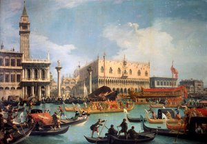Die Rückkehr des Bucentaur zum Pier am Dogenpalast von Giovanni Antonio Canal