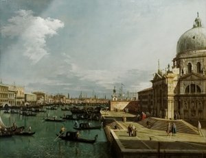 Der Eingang zum Canal Grande und die Kirche La Salute von Canaletto
