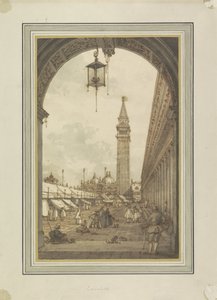 Piazza San Marco mit Campanile und San Marco in Venedig von Canaletto