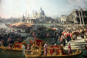 Empfang des französischen Botschafters in Venedig, 1726-1727 von Canaletto