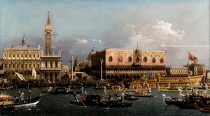 Der Bucintoro am Molo am Himmelfahrtstag von Canaletto