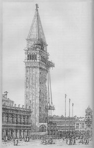 Der Campanile von St. Markus während der Reparatur im Jahr 1745, 1903