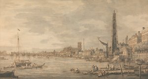 Die Stadt Westminster von der Nähe des York Water Gate aus von Canaletto