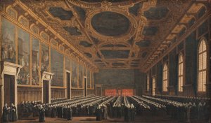 Der Doge und der Große Rat in der Sala del Maggior Consiglio