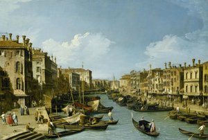 Der Canal Grande in der Nähe der Rialto-Brücke, Venedig von Canaletto