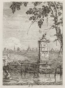 Das kleine Monument (links), ca. 1735-1746 von Canaletto