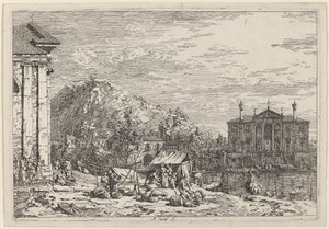 Der Markt in Dolo von Canaletto