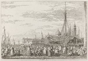 Der Markt auf dem Molo [oben links], um 1735-1746