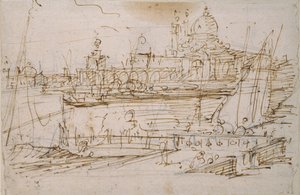Venedig: Die Dogana und S. Maria della Salute vom Molo di Terranova, Mitte des 18. Jahrhunderts