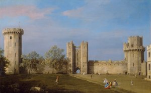 Warwick Castle, Ostfront vom äußeren Hof von Giovanni Antonio Canal