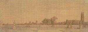 Warwick: Die Stadt und das Schloss von den Priory Gardens aus von Canaletto