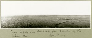 Blick über Beerscheba von zwei Meilen die Hebronstraße hinauf, 3. November 1917