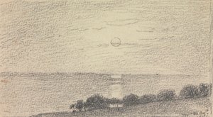 Skizze einer tiefstehenden Sonne über dem Meer, 20. August 1826