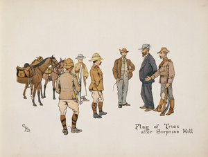 Flagge des Waffenstillstands nach Surprise Hill, aus The Leaguer of Ladysmith, 1900 von Captain Clive Dixon