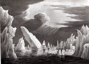 Durchgang durch das Eis, 16. Juni 1818, graviert von D. Havell