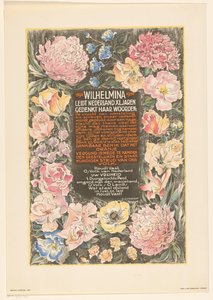 Plakat anlässlich des vierzigjährigen Regierungsjubiläums von Königin Wilhelmina der Niederlande