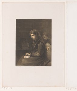 Verschleierte Frau mit Bibel auf dem Schoß