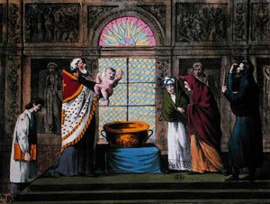 Eine russisch-orthodoxe Taufe, ca. 1810-20 von Carel Christian Anthony (after) Last