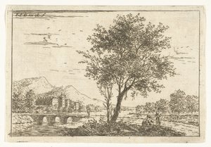 Hügellandschaft mit Schloss am Fluss (Landschaften)