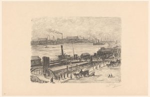 Ansicht der St. Pauli-Landungsbrücken in Hamburg von Carel Nicolaas Storm van 