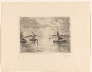 Lagune bei Sonnenuntergang von Carel Nicolaas Storm van 